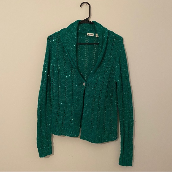 green sparkle sweater